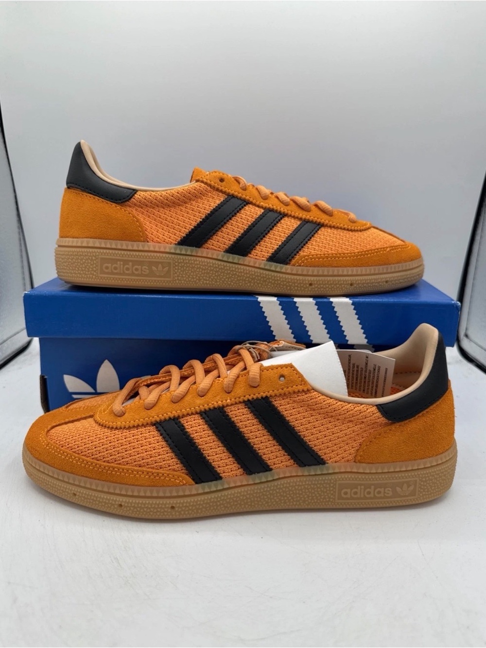 Adidas Handball Spezial Men's Size 12.5 Athletic Shoes Orange Footwear Sneakers